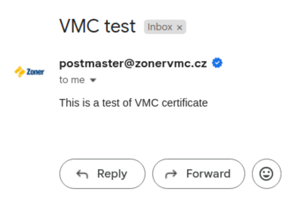 Visualizzazione del VMC e del logo del mittente in Gmail